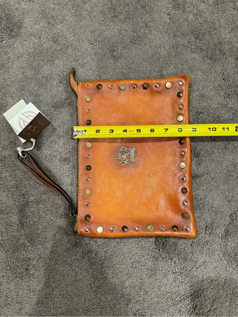 NWD Pratesi Firenze B456 Studded Genuine Leather Clutch Purse Bag